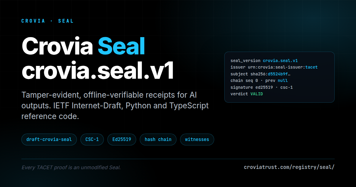 Crovia Seal card